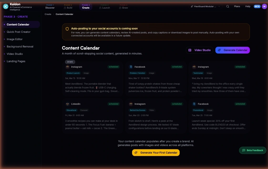 A month of content, planned